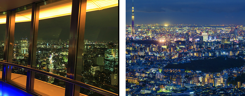 東京タワーメインデッキと池袋サンシャイン60展望台の写真